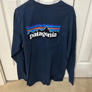 Patagonia Navy Long Sleeve T Shirt - Large
